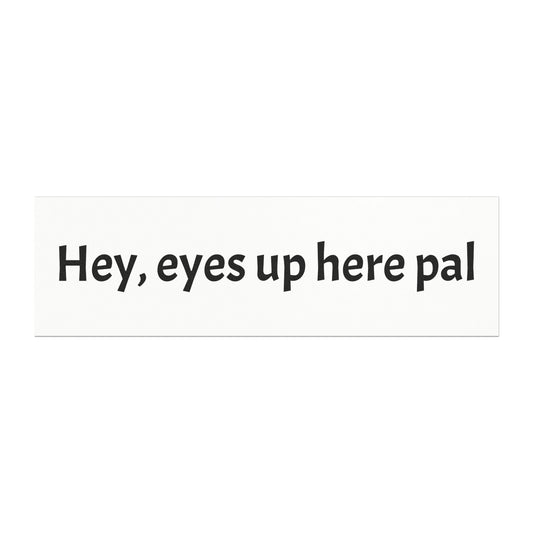 Car Magnet — "Hey, eyes up here pal" Funny Bumper Sticker-Style Magnet