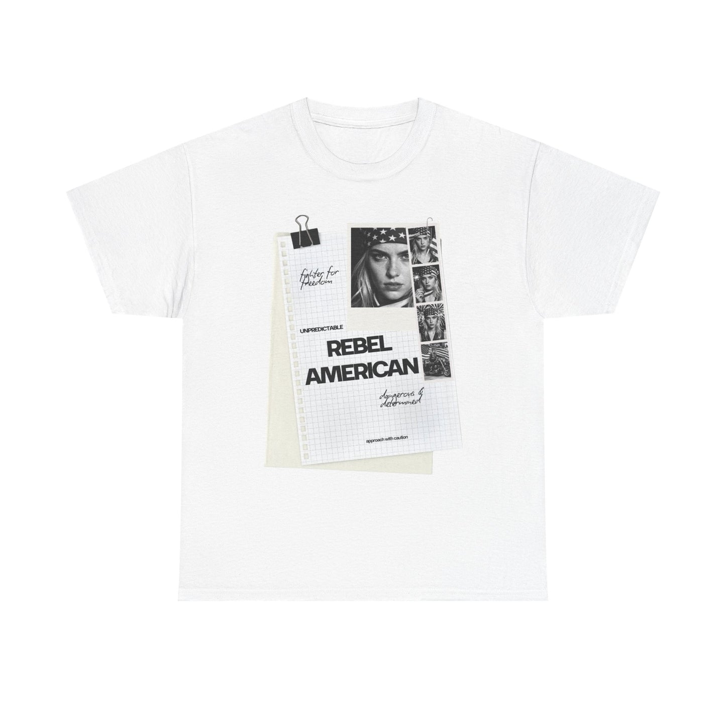 Rebel American Graphic Woman T-Shirt — Millennial Style Patriotic Tee
