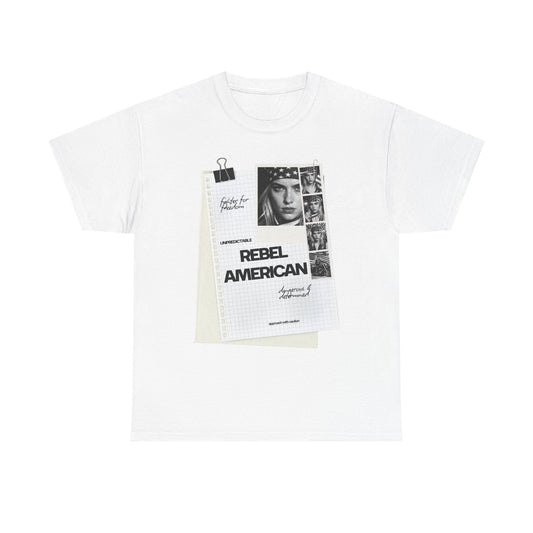 Rebel American Graphic Woman T-Shirt — Millennial Style Patriotic Tee
