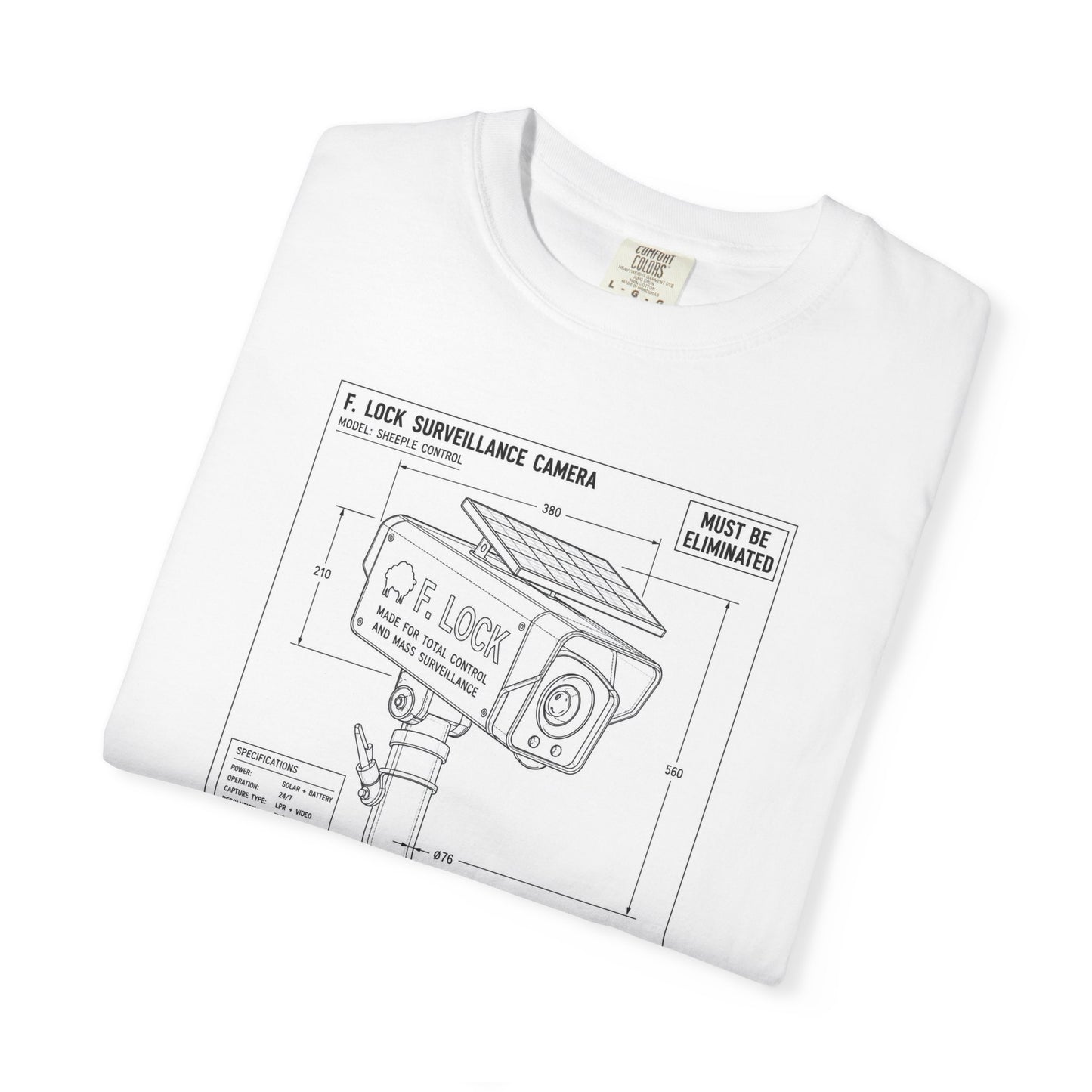 Flock Camera Anti Surveillance Graphic-Dyed T-shirt