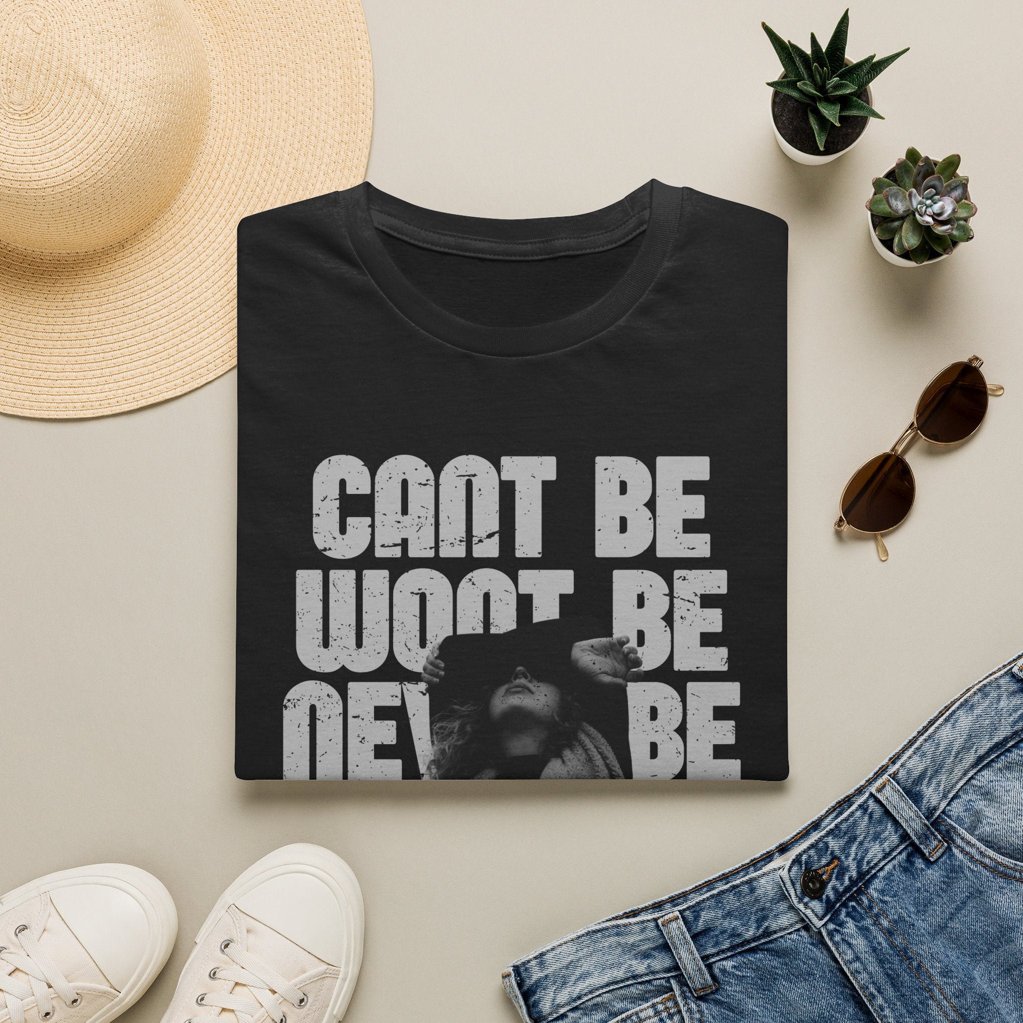 Vintage Grunge 'Can't Be, Won't Be, Try Me' Graphic T‑Shirt