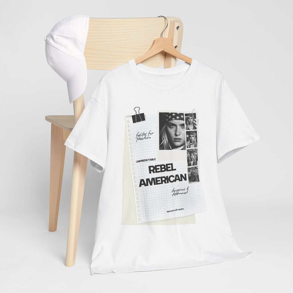 Rebel American Graphic Woman T-Shirt — Millennial Style Patriotic Tee