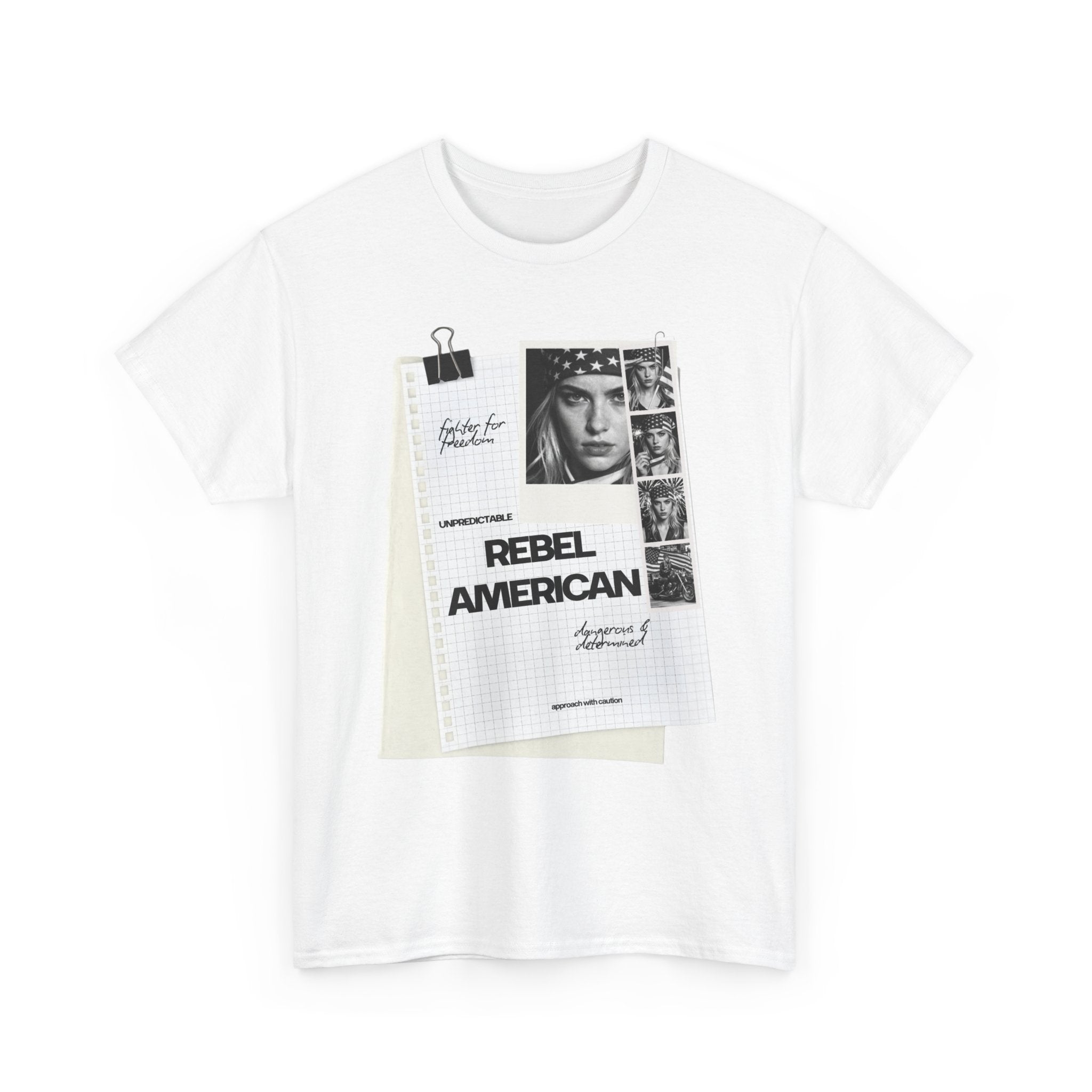 Rebel American Graphic Woman T-Shirt — Millennial Style Patriotic Tee