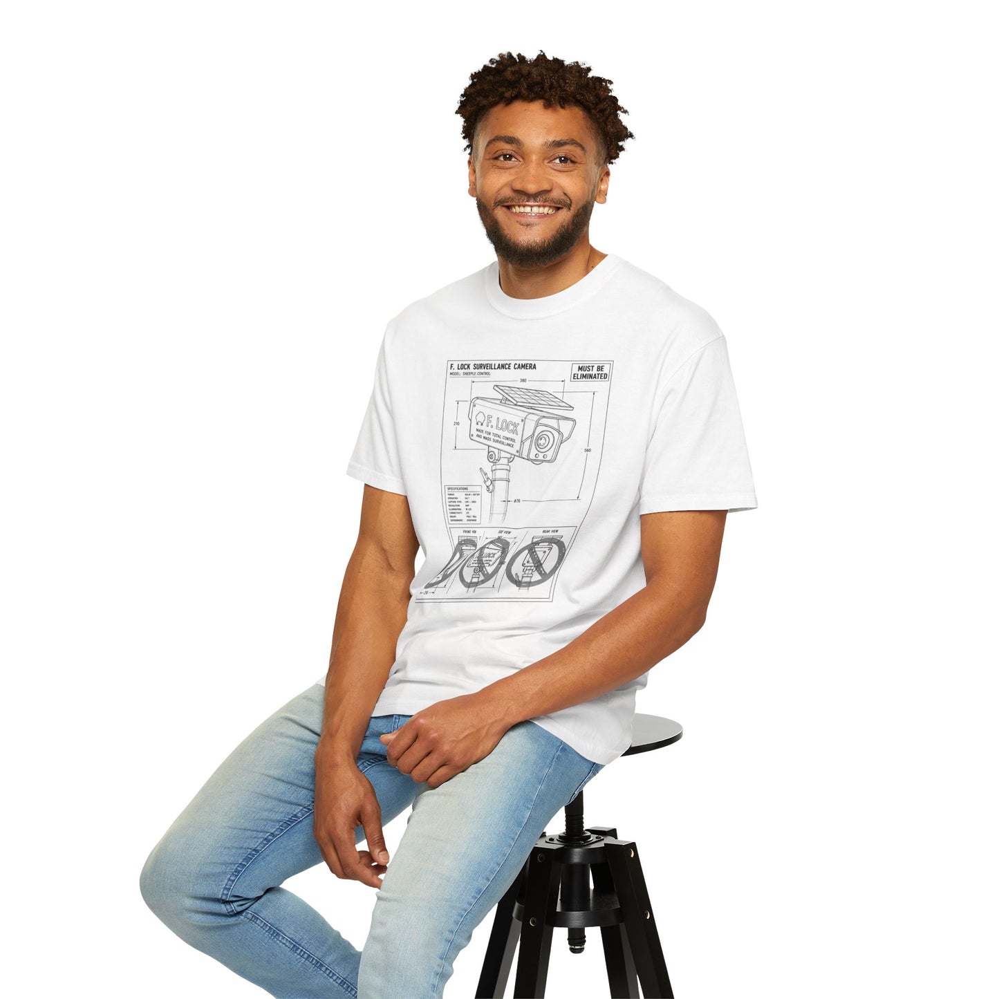 Flock Camera Anti Surveillance Graphic-Dyed T-shirt
