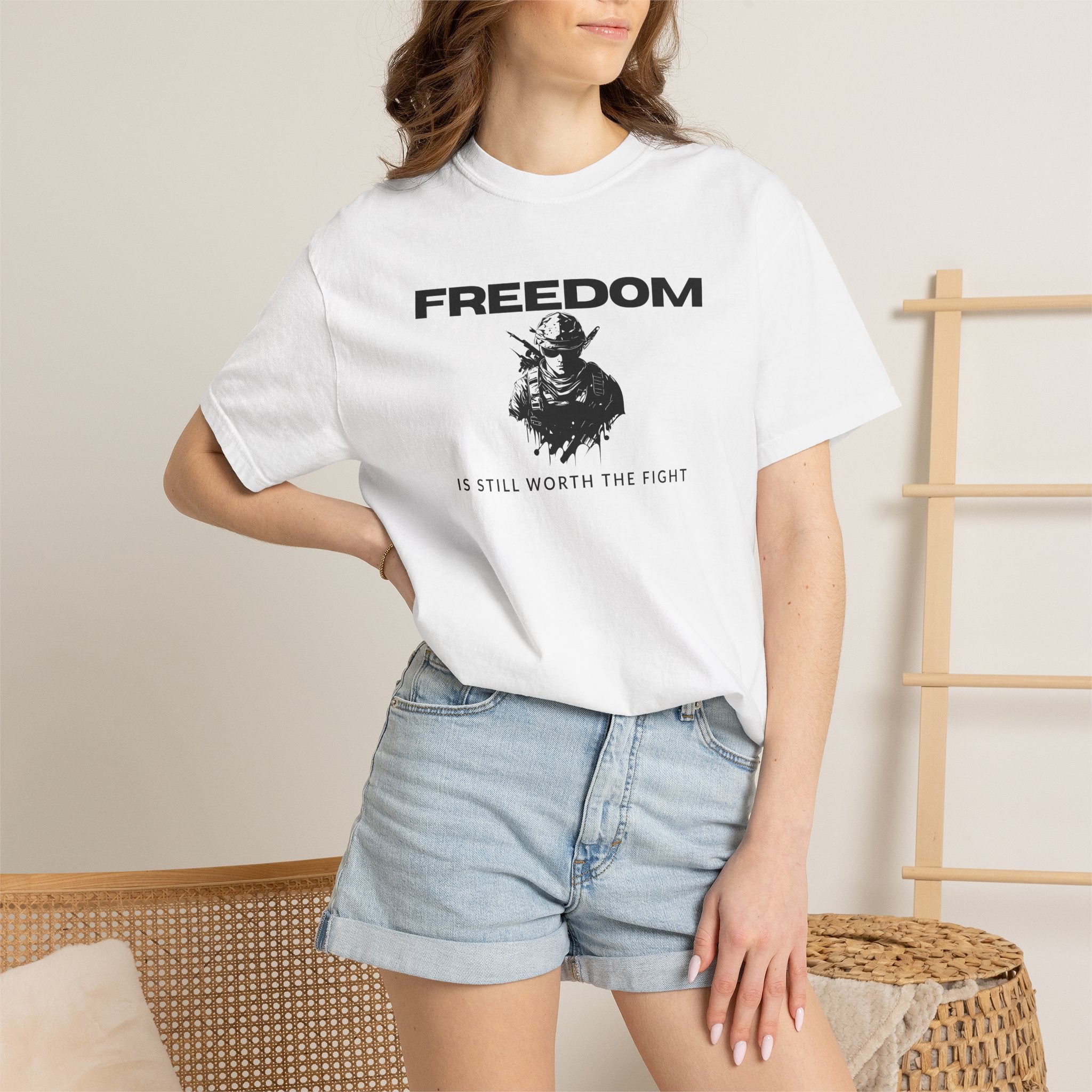 Freedom Graphic T-Shirt Dad Gift 4th of July Tee — "Freedom Is Still Worth the Fight" Patriotic Tee