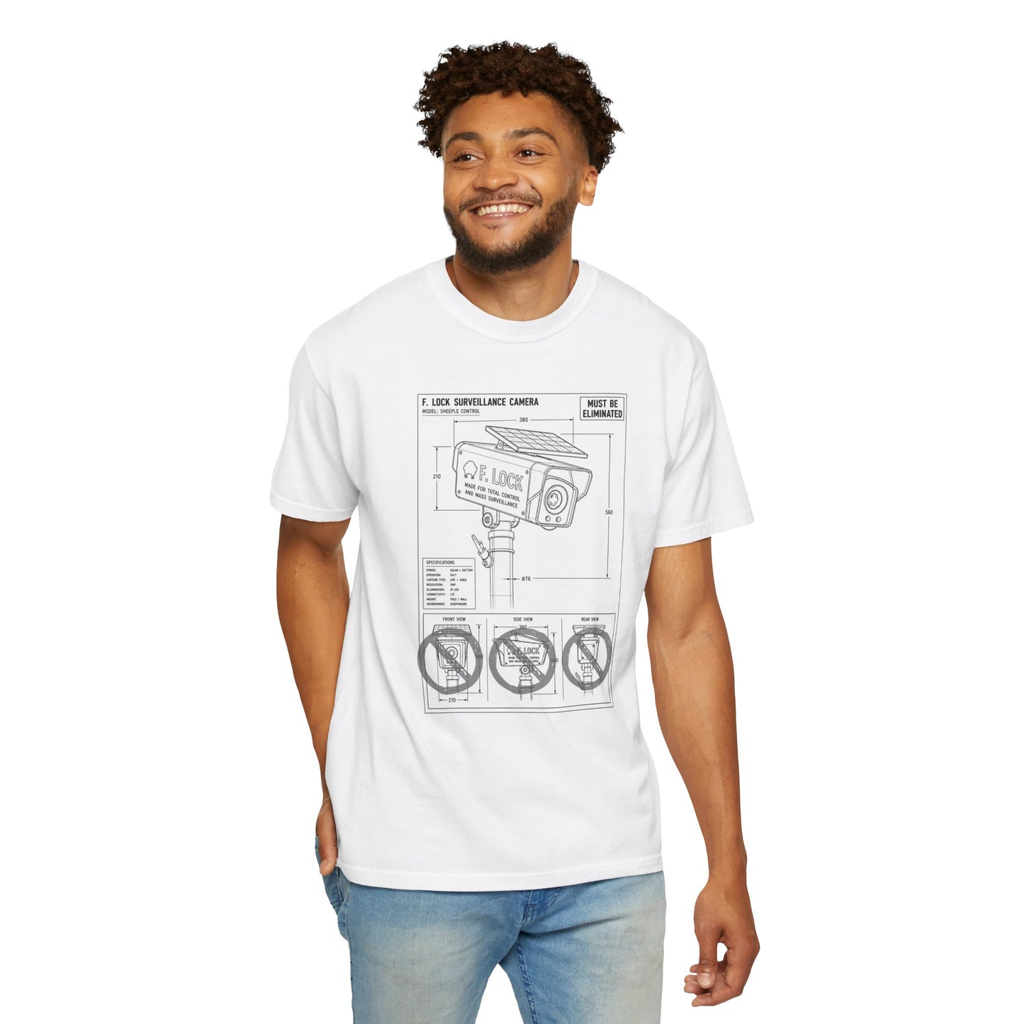 Flock Camera Anti Surveillance Graphic-Dyed T-shirt