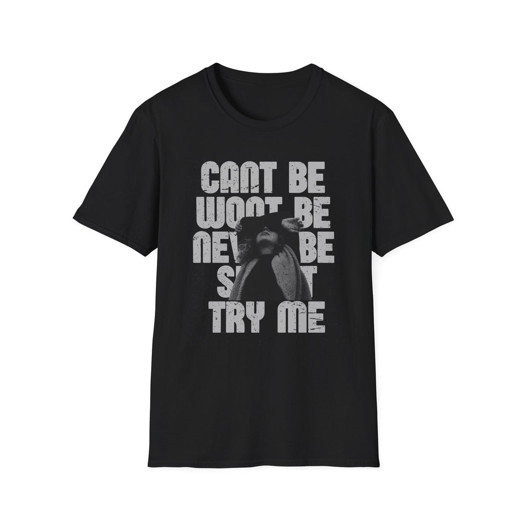 Vintage Grunge 'Can't Be, Won't Be, Try Me' Graphic T‑Shirt