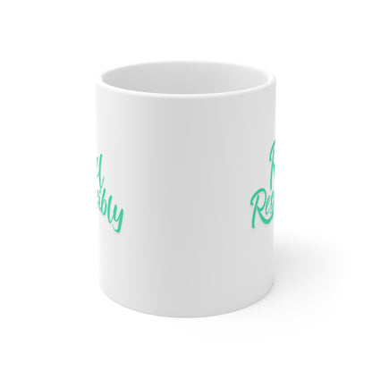 Patriotic Rebel Responsibly 11oz Mug — Teal Script Coffee Cup
