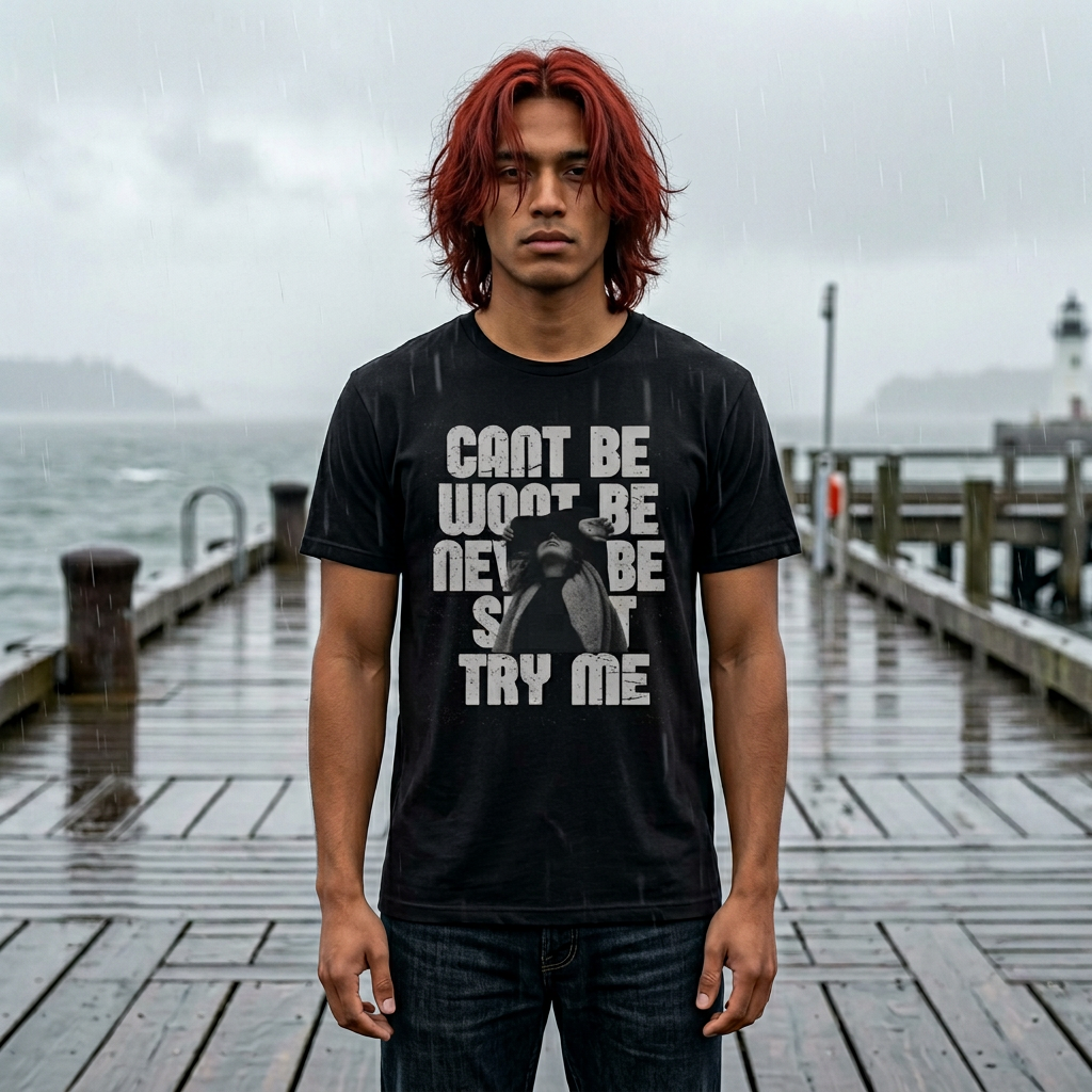 Vintage Grunge 'Can't Be, Won't Be, Try Me' Graphic T‑Shirt