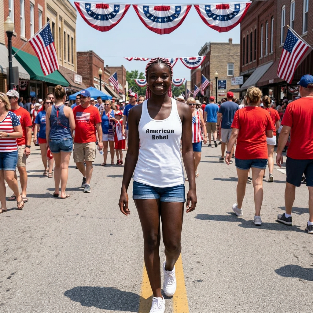 Patriotic American Rebel Racerback Tank