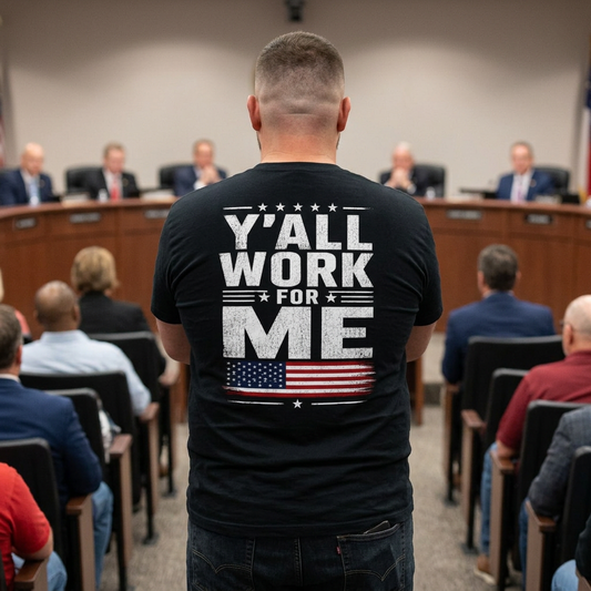 "Y'all Work For Me" Patriotic T-Shirt — Vintage American Flag GraphicTee Men and Women