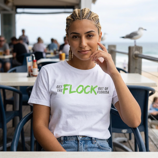 Women's Tee — "Get the Flock Out of Florida" Graphic Shirt