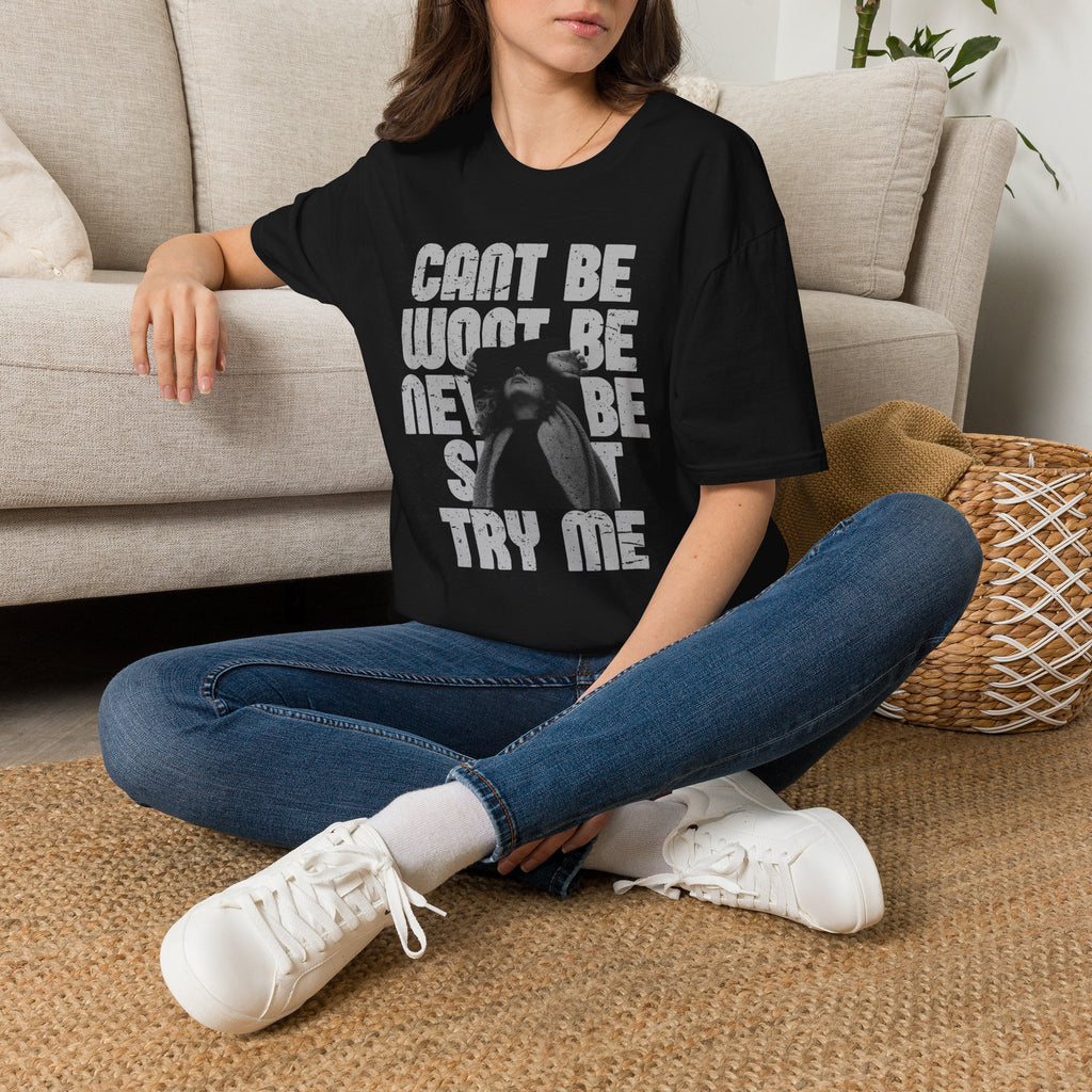 Vintage Grunge 'Can't Be, Won't Be, Try Me' Graphic T‑Shirt