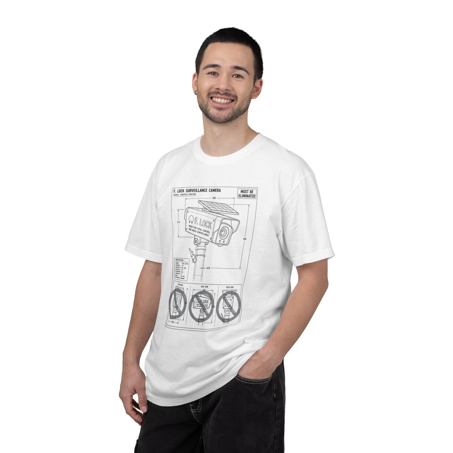 Flock Camera Anti Surveillance Graphic-Dyed T-shirt