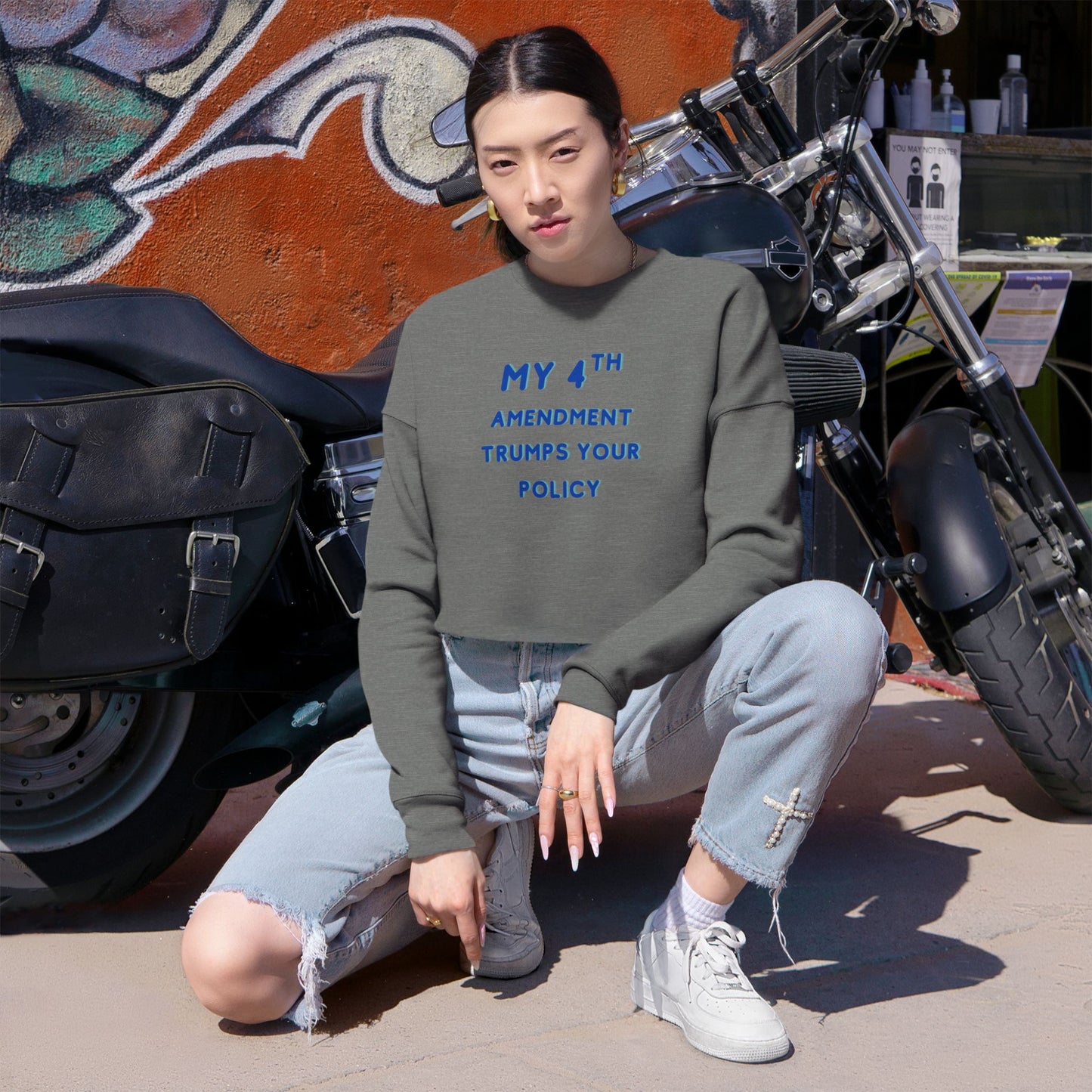 Patriotic 4th Amendment Women's Cropped Sweatshirt