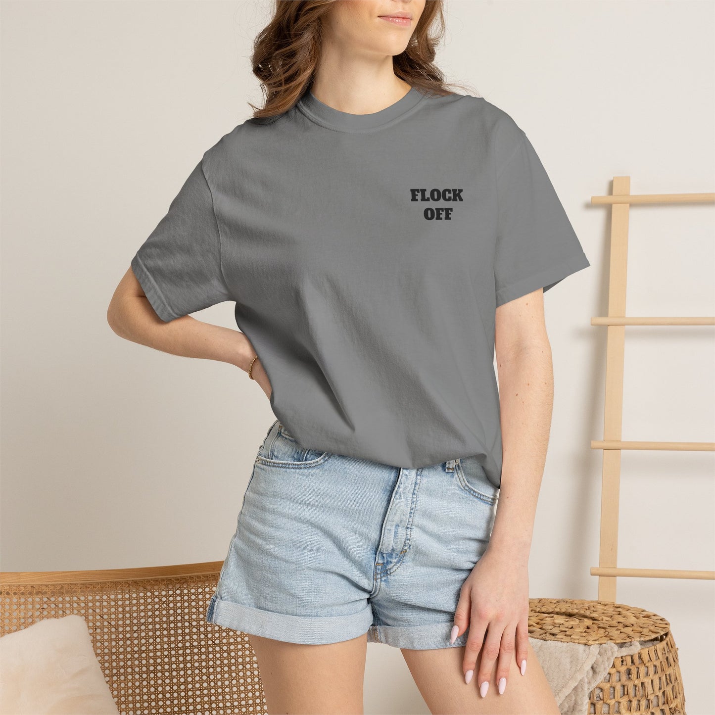 Men’s White Tshirt Flock Off
