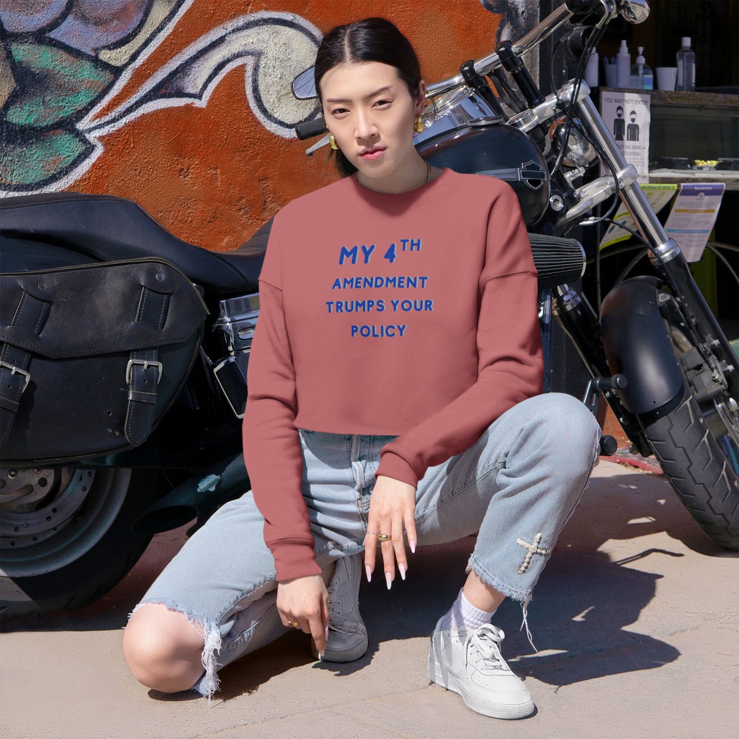 Patriotic 4th Amendment Women's Cropped Sweatshirt