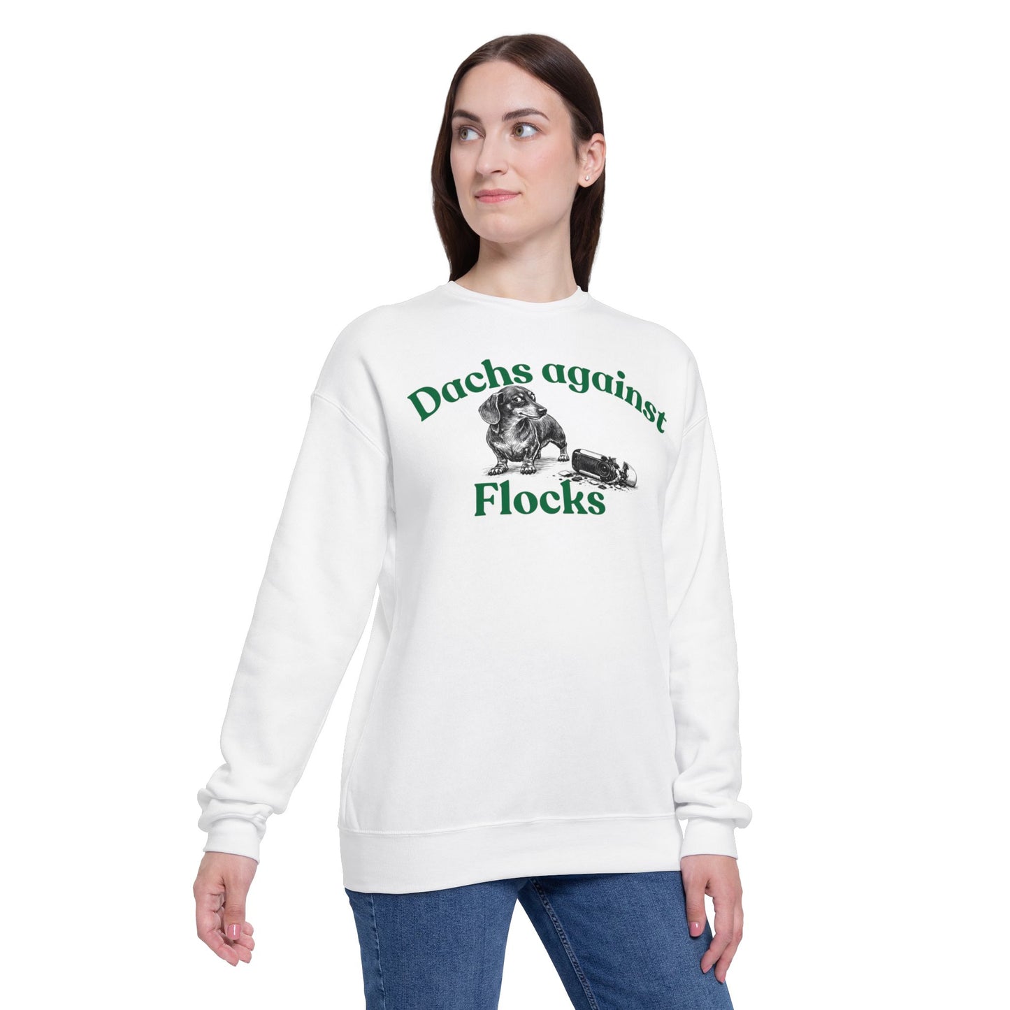 Funny Dachshund Political Humor Drop Shoulder Sweatshirt