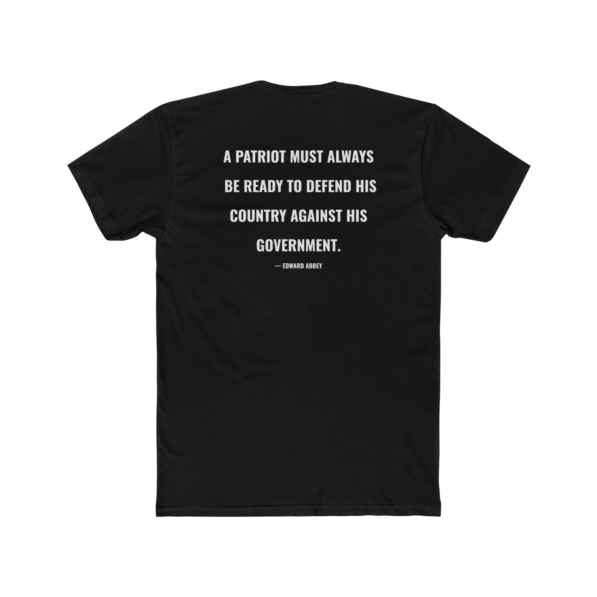 Patriotic Freedom Quote T-Shirt – Black American Flag Liberty TeeMen's Patriot Quote Tee