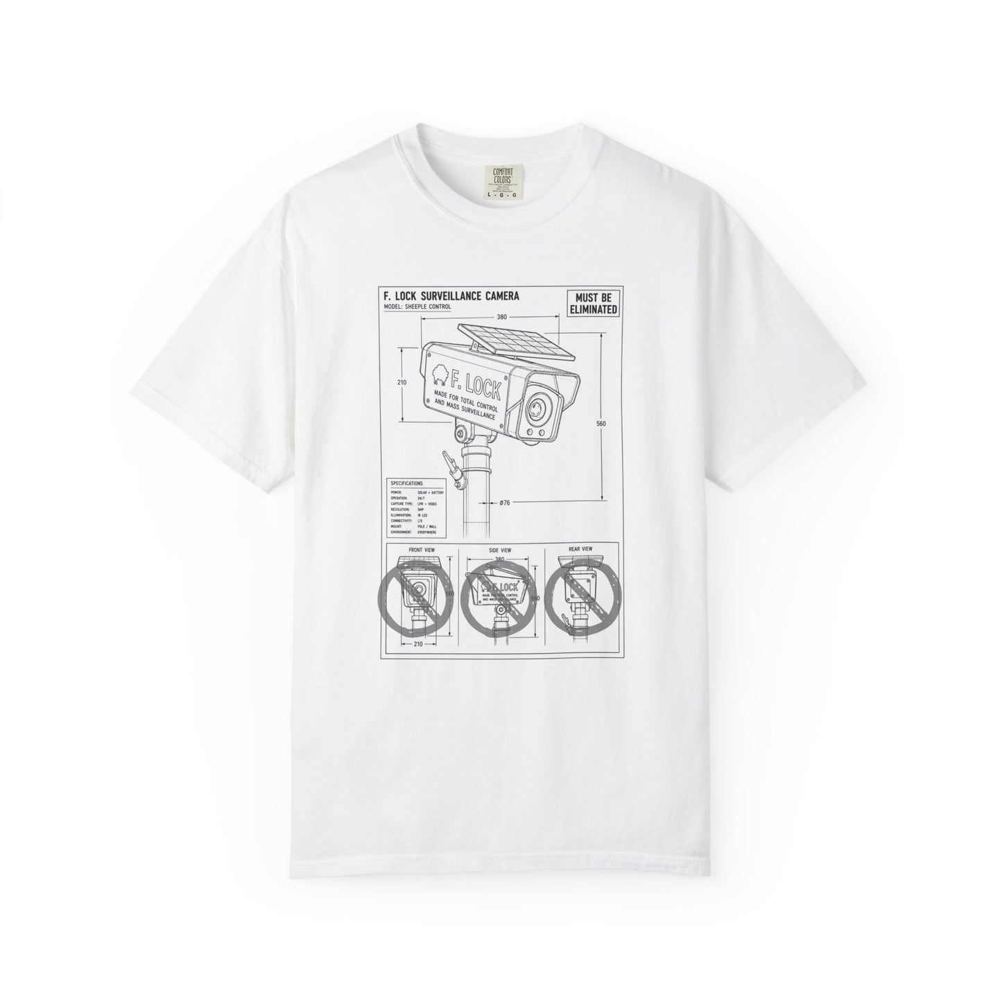 Flock Camera Anti Surveillance Graphic-Dyed T-shirt