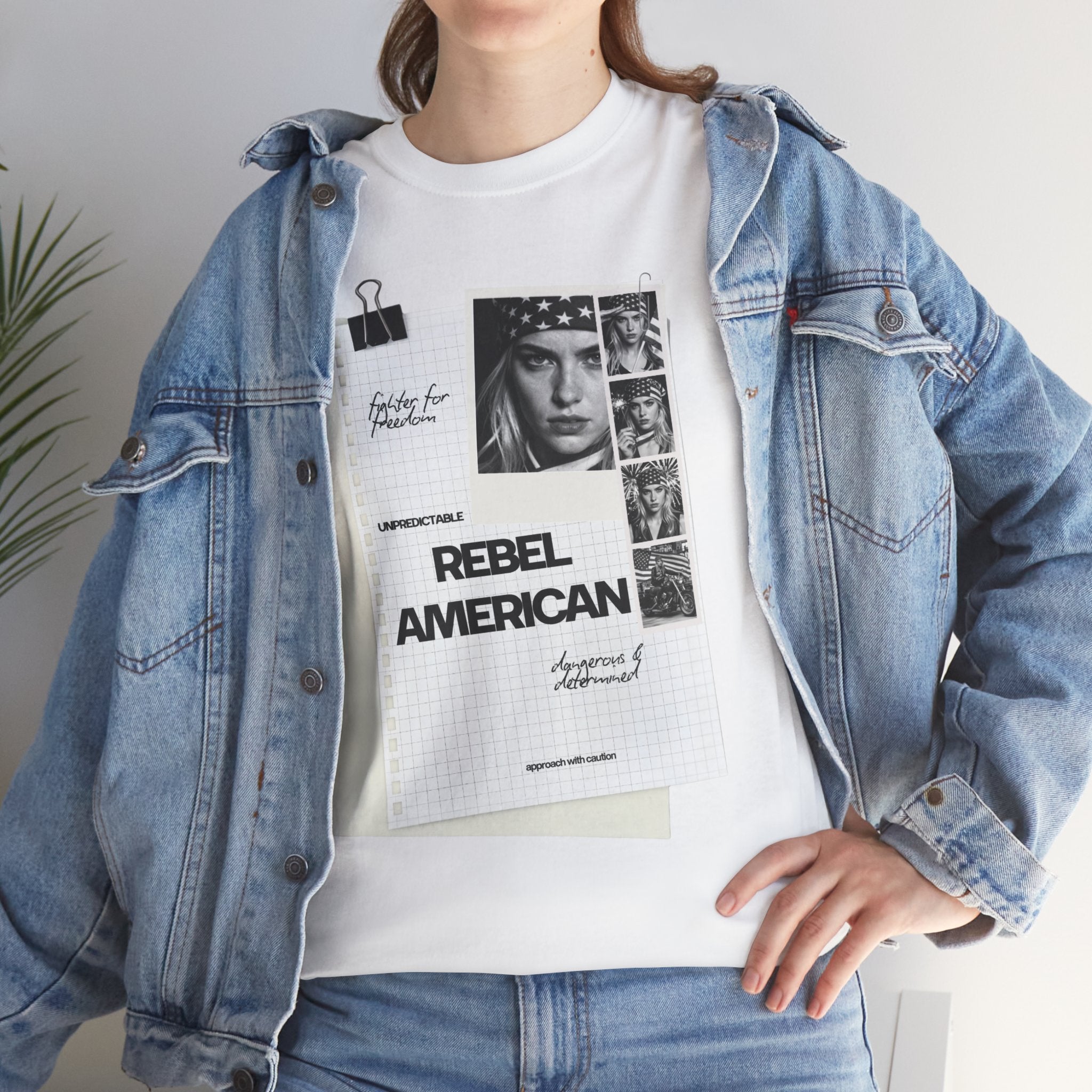 Rebel American Graphic Woman T-Shirt — Millennial Style Patriotic Tee