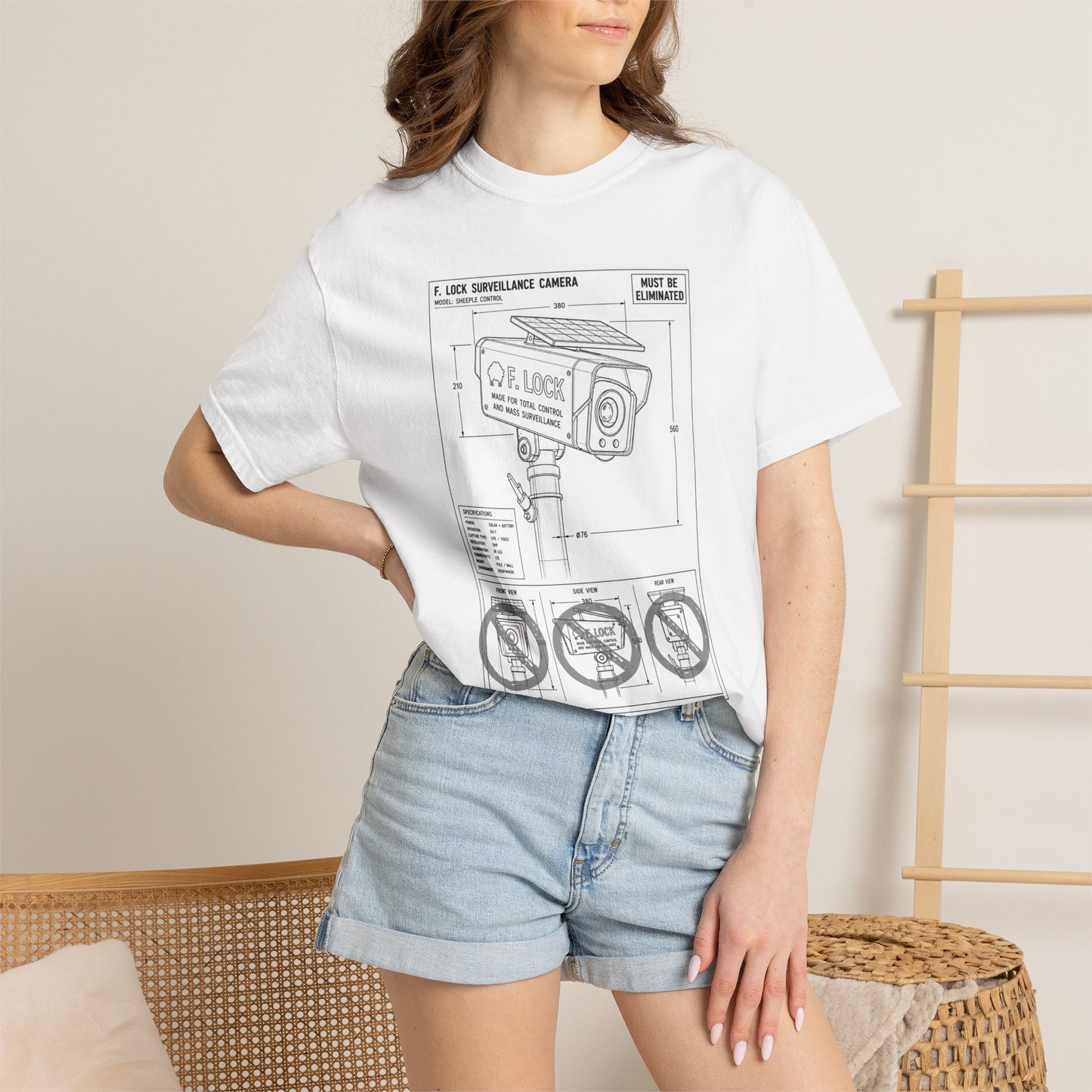 Flock Camera Anti Surveillance Graphic-Dyed T-shirt