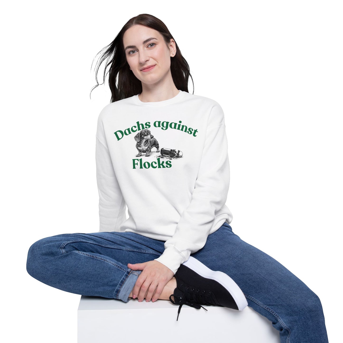 Funny Dachshund Political Humor Drop Shoulder Sweatshirt