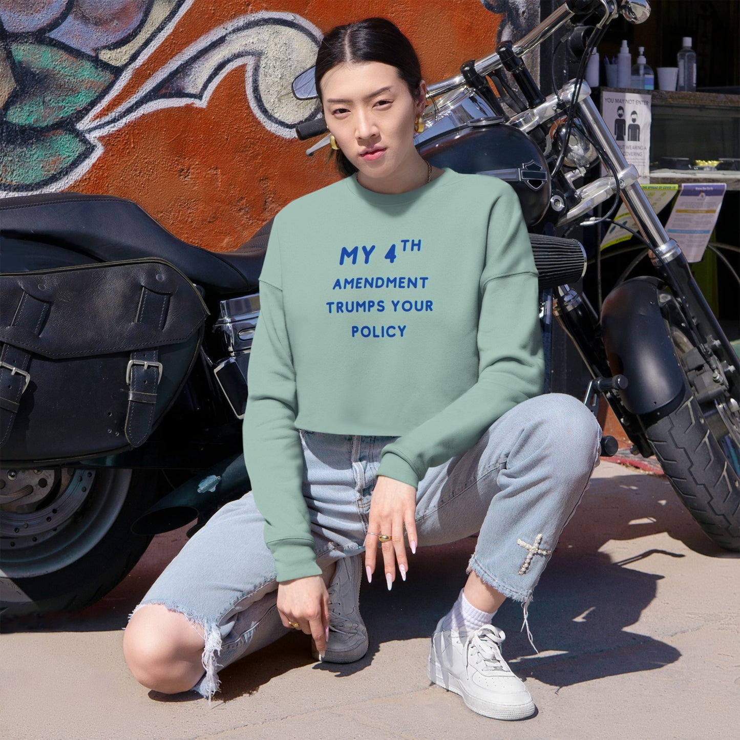Patriotic 4th Amendment Women's Cropped Sweatshirt